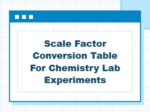 A Scale Factor Conversion Table for Chemistry Experiments